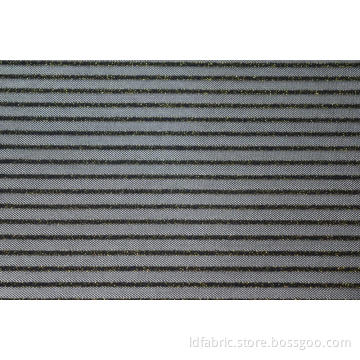Nylon Metallic Spandex Stripe Mesh Fabric